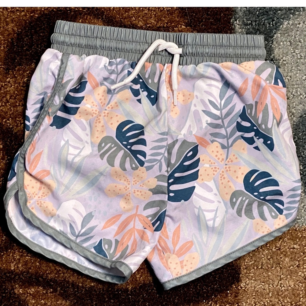 Boy Sz 24mo swim suit Little Co Floral Print Shorts Elastic Waist Activewear 24M